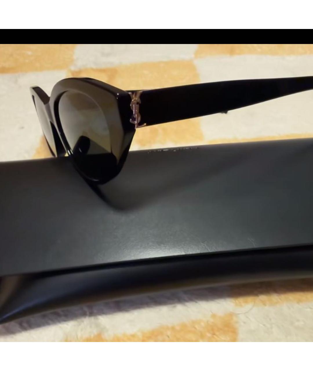 SAINT LAURENT Черные пластиковые солнцезащитные очки, фото 4