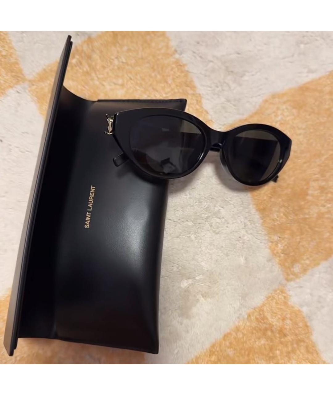 SAINT LAURENT Черные пластиковые солнцезащитные очки, фото 3