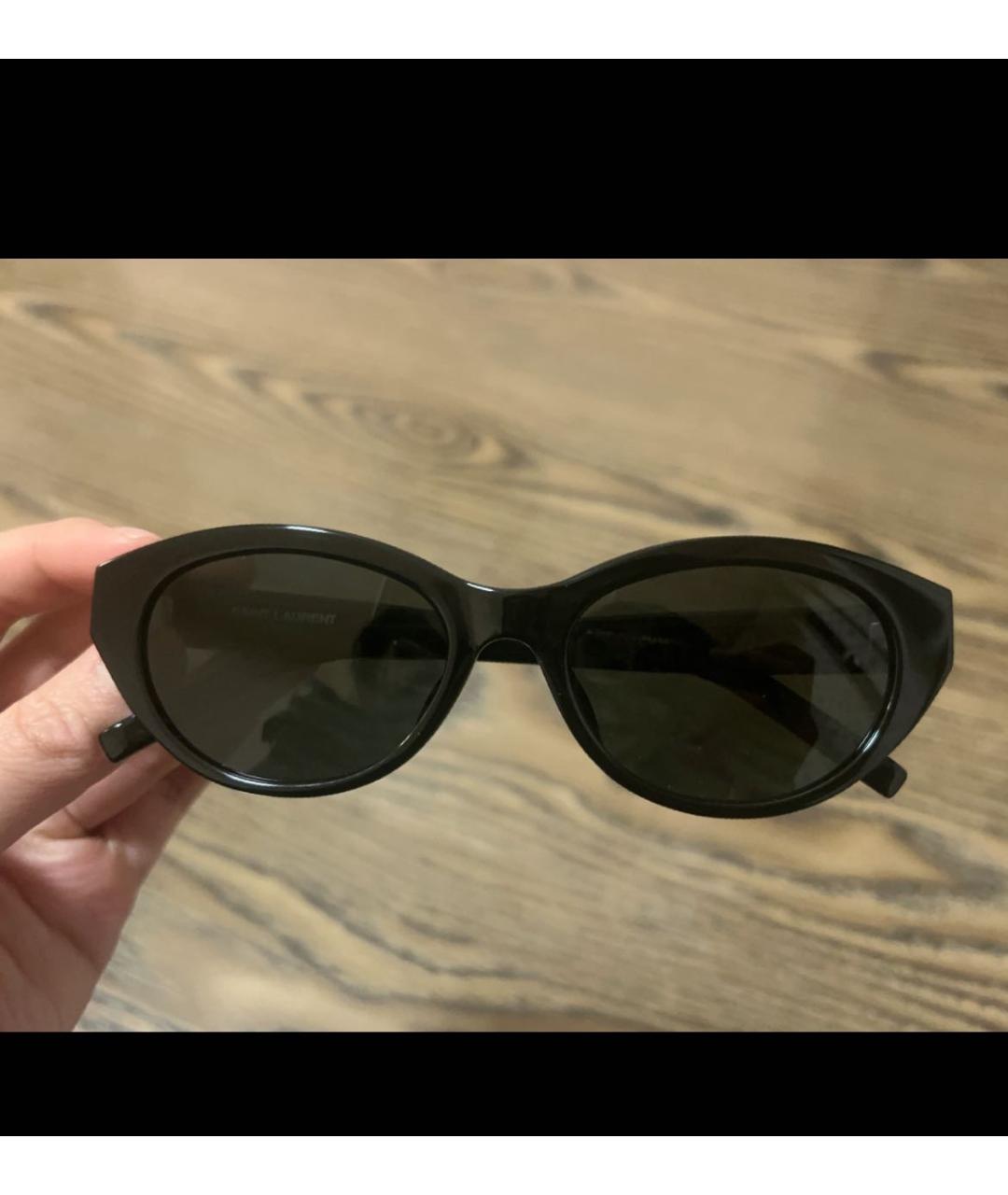 SAINT LAURENT Черные пластиковые солнцезащитные очки, фото 3