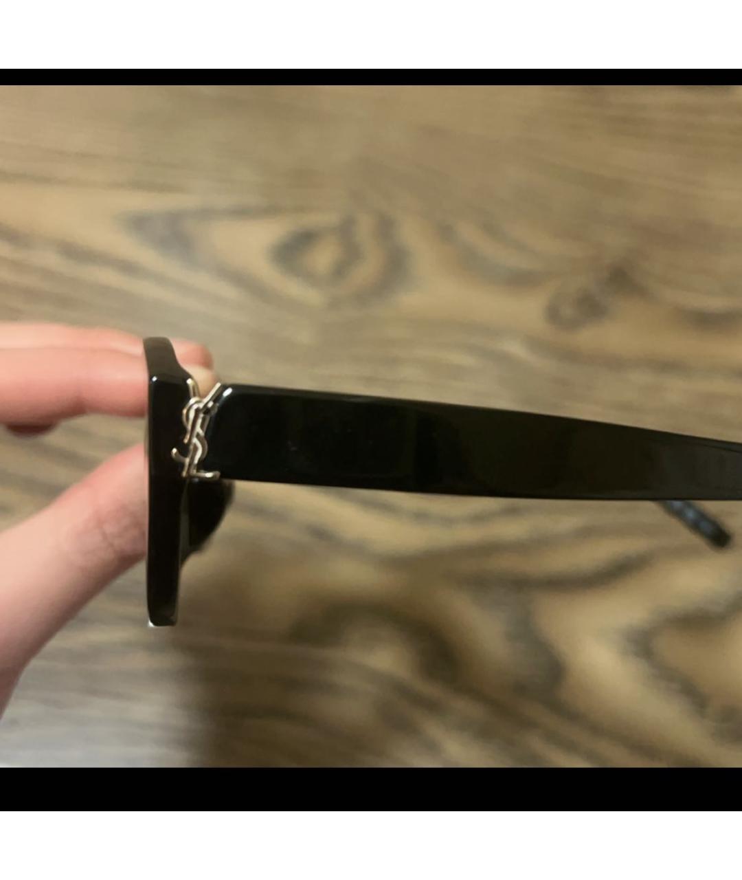 SAINT LAURENT Черные пластиковые солнцезащитные очки, фото 4
