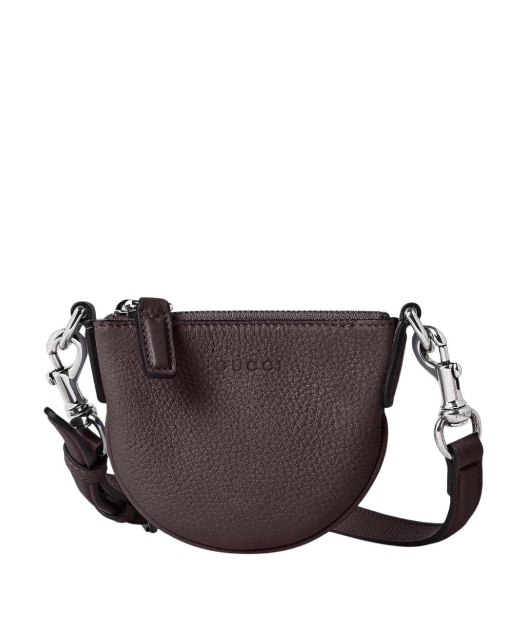 GUCCI Коричневая кожаная сумка через плечо, фото 1