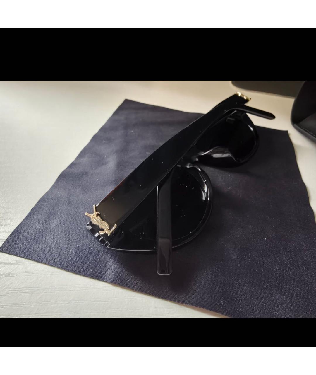 SAINT LAURENT Черные пластиковые солнцезащитные очки, фото 3