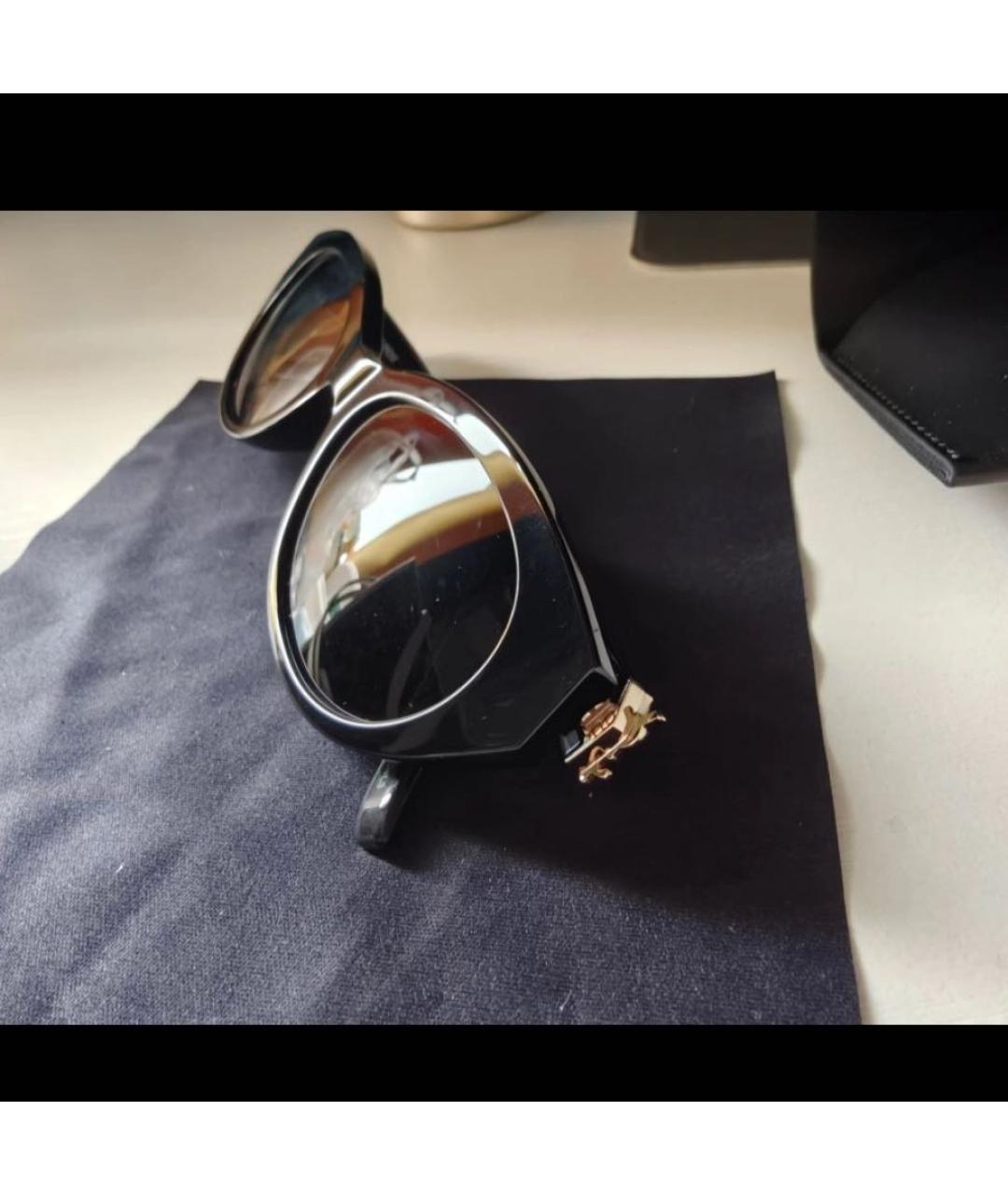 SAINT LAURENT Черные пластиковые солнцезащитные очки, фото 4