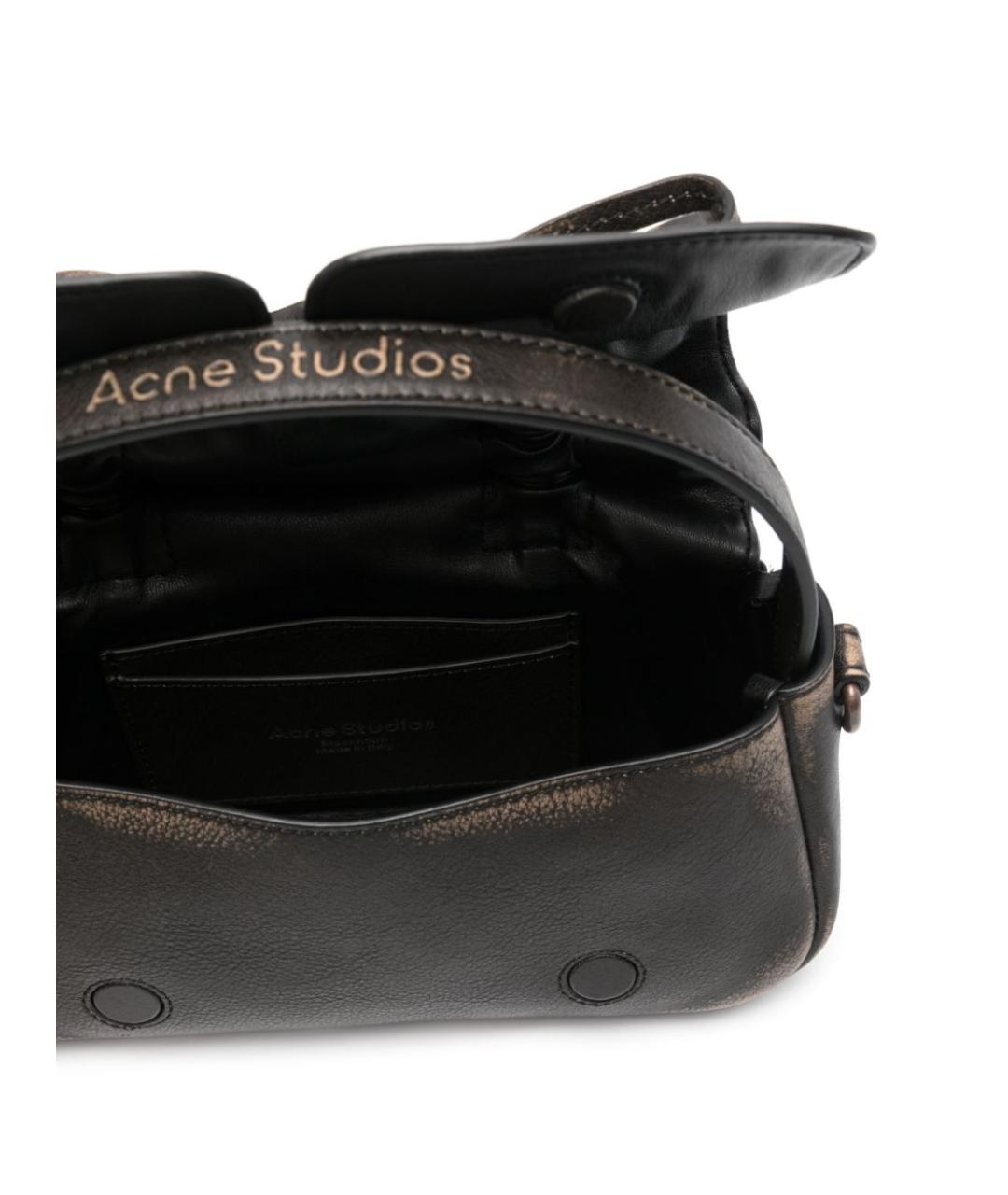 ACNE STUDIOS Коричневая кожаная сумка с короткими ручками, фото 2