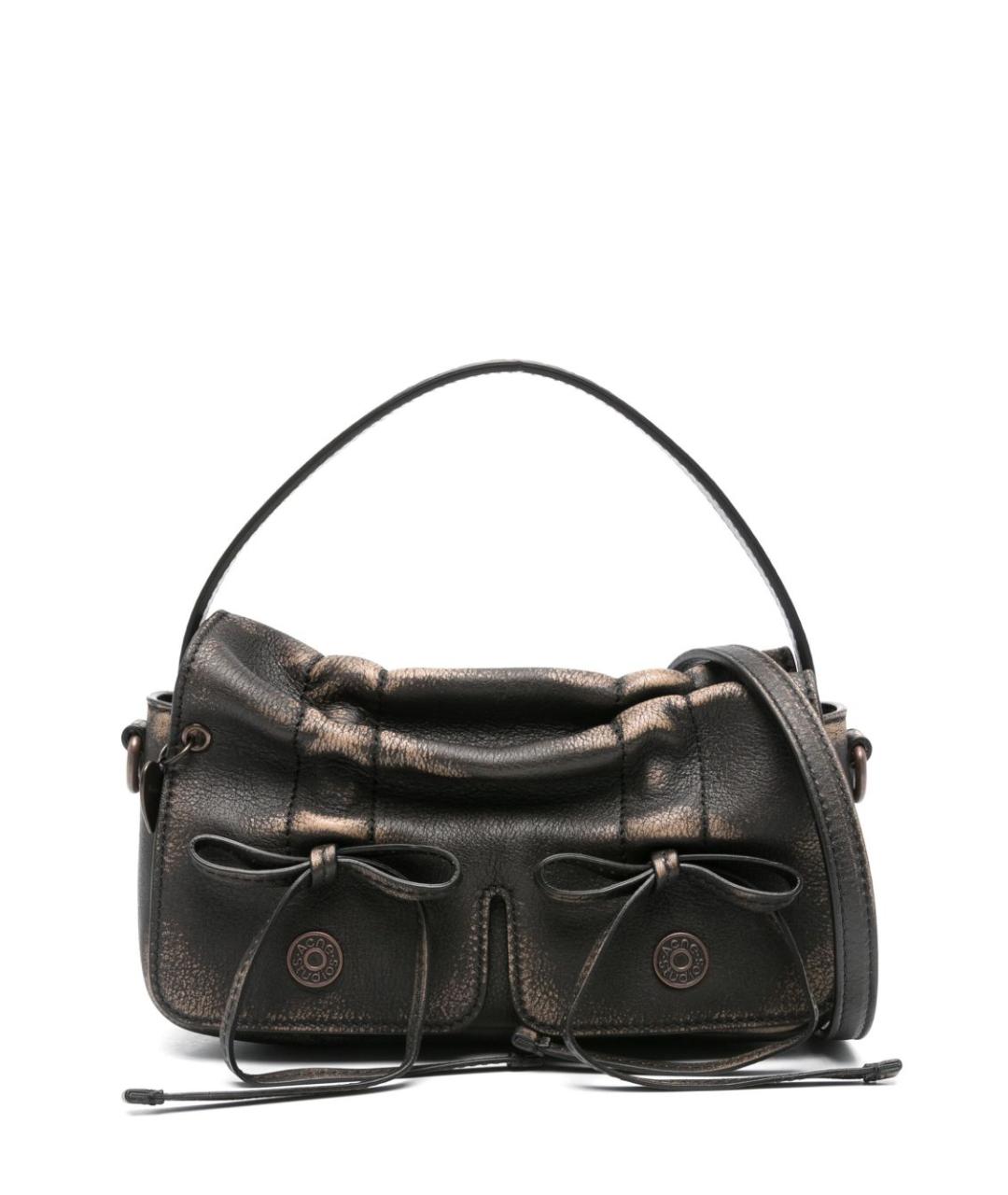 ACNE STUDIOS Коричневая кожаная сумка с короткими ручками, фото 1