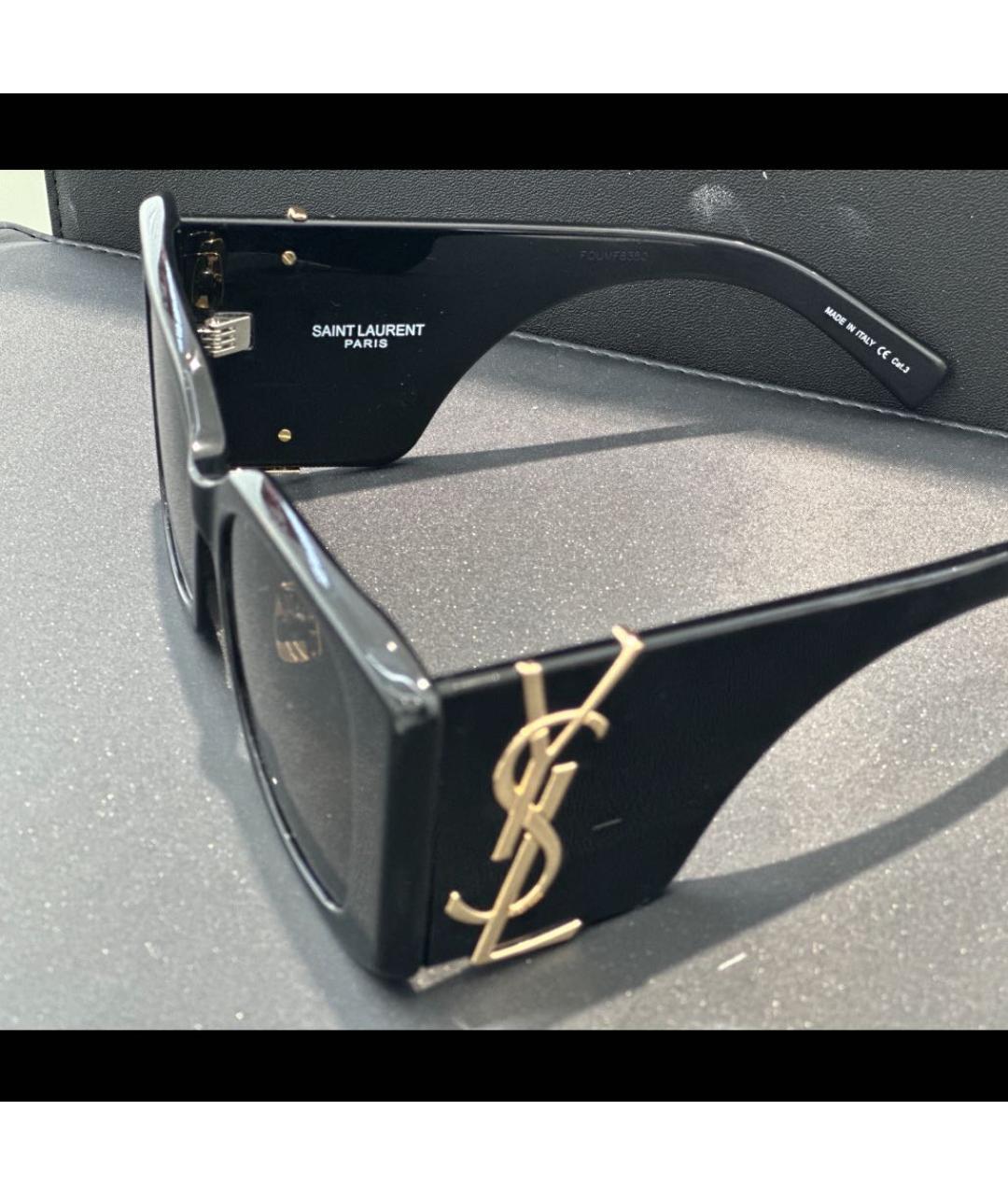 SAINT LAURENT Черные пластиковые солнцезащитные очки, фото 3