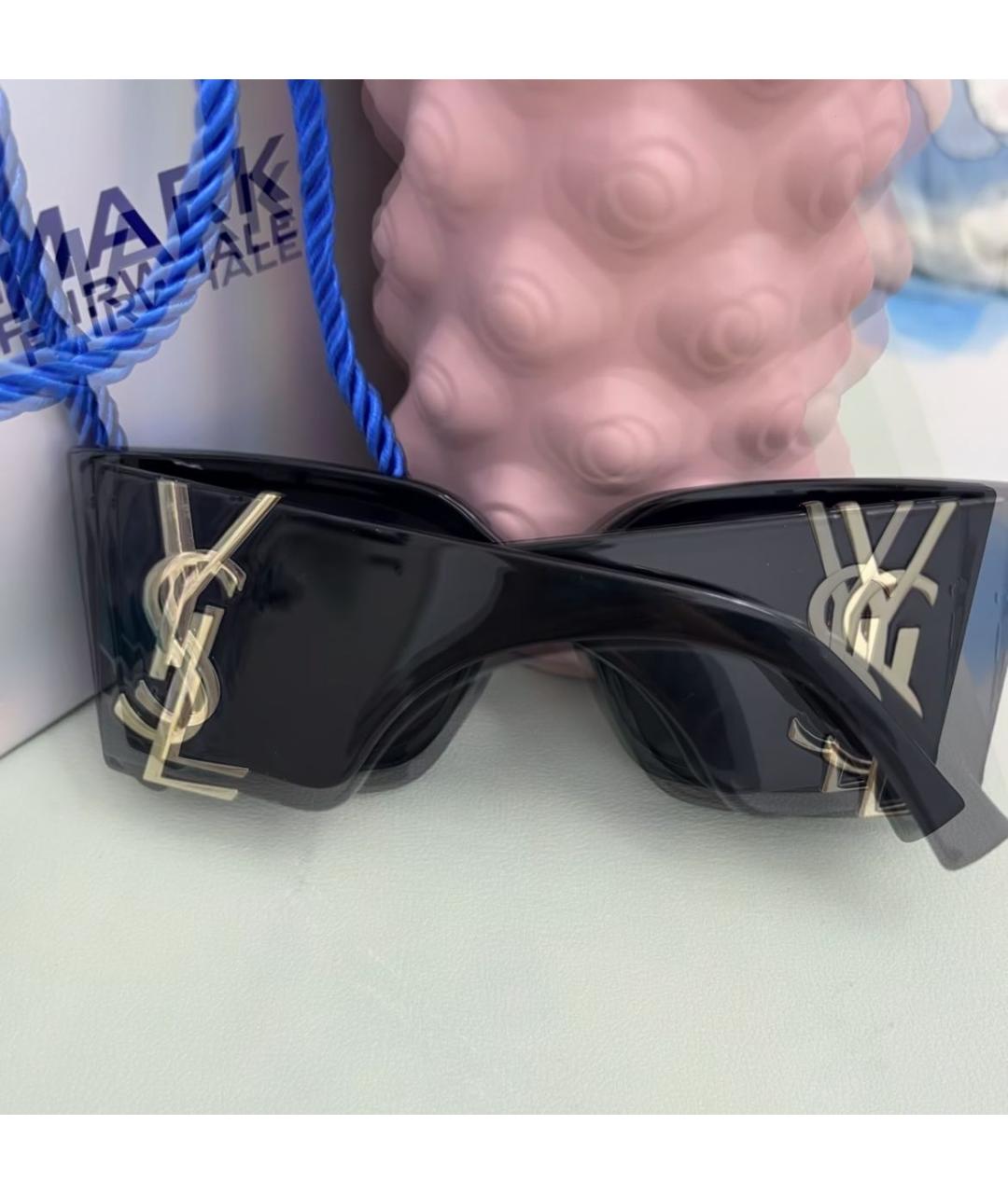 SAINT LAURENT Черные пластиковые солнцезащитные очки, фото 4