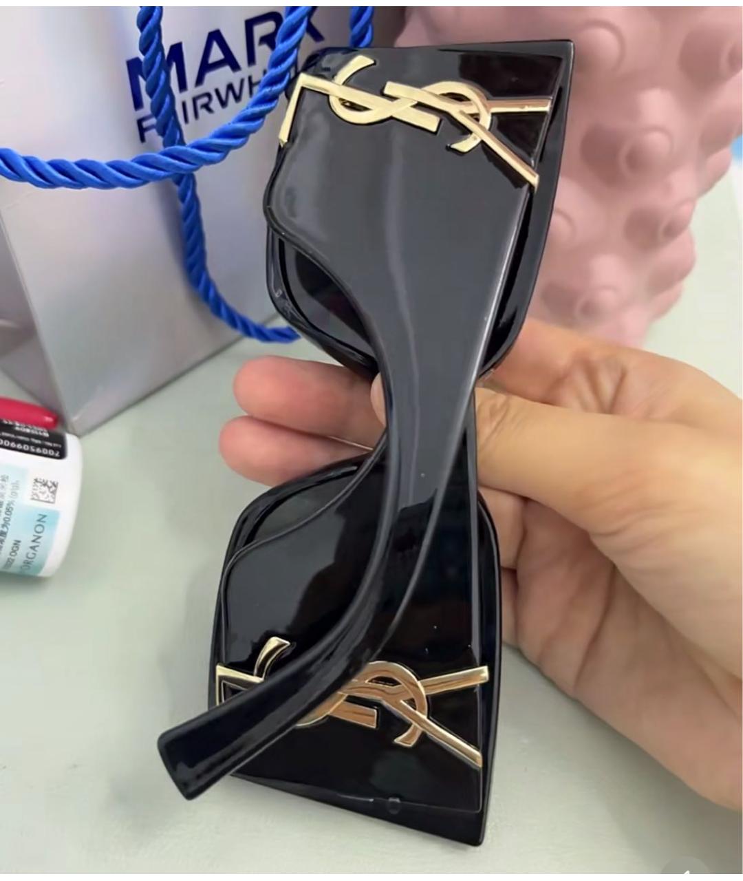 SAINT LAURENT Черные пластиковые солнцезащитные очки, фото 3