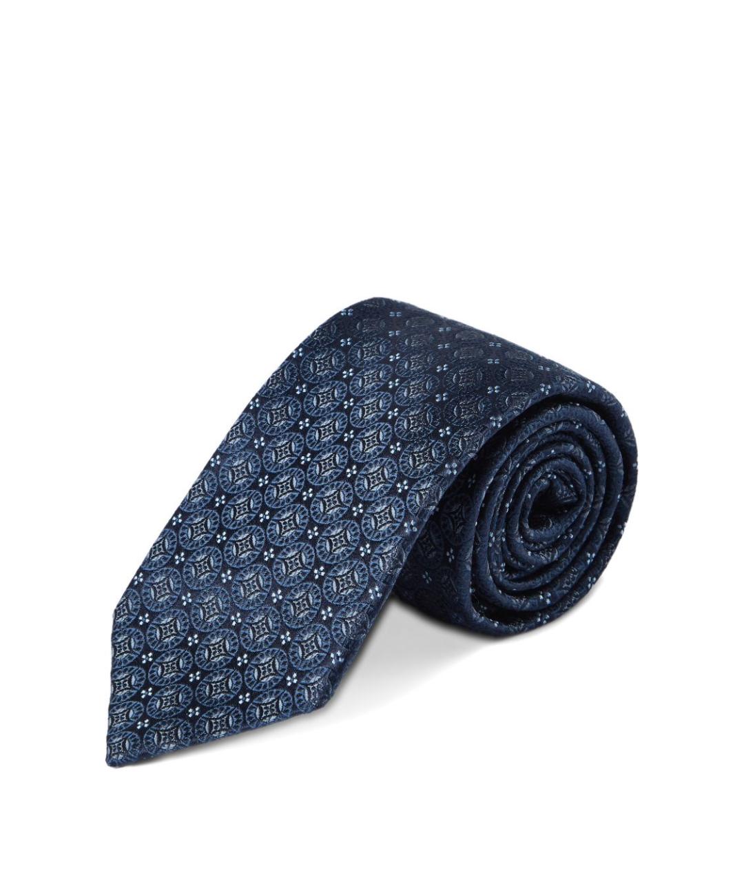 BRUNELLO CUCINELLI Синий шелковый галстук, фото 3