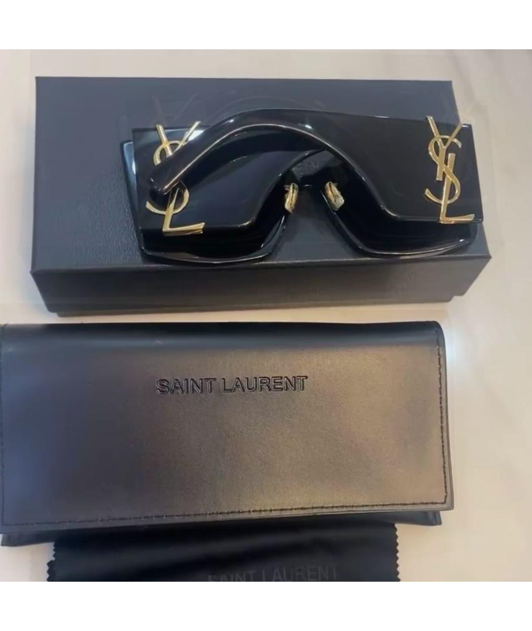 SAINT LAURENT Черные пластиковые солнцезащитные очки, фото 2