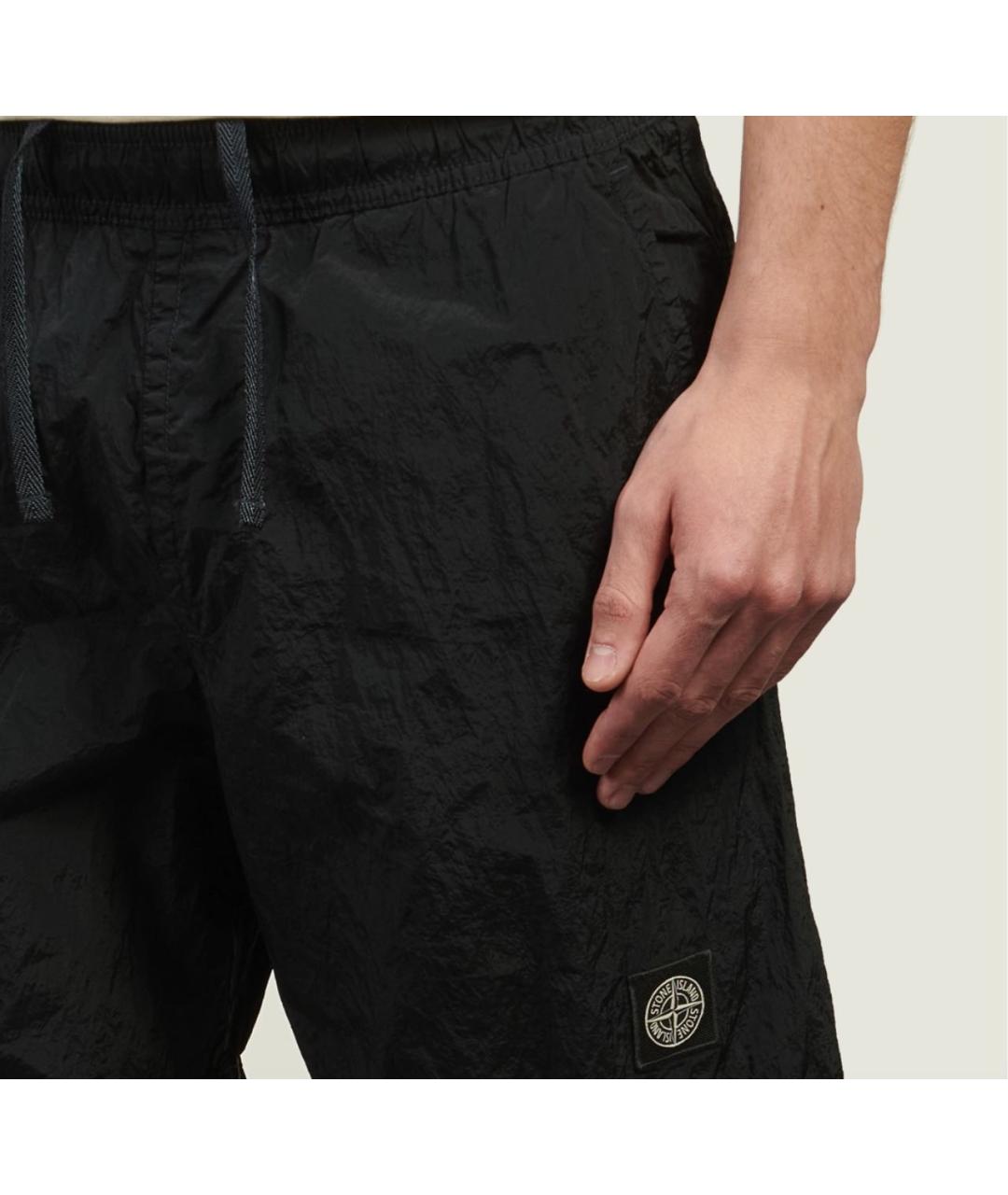 STONE ISLAND Черные хлопковые шорты, фото 3