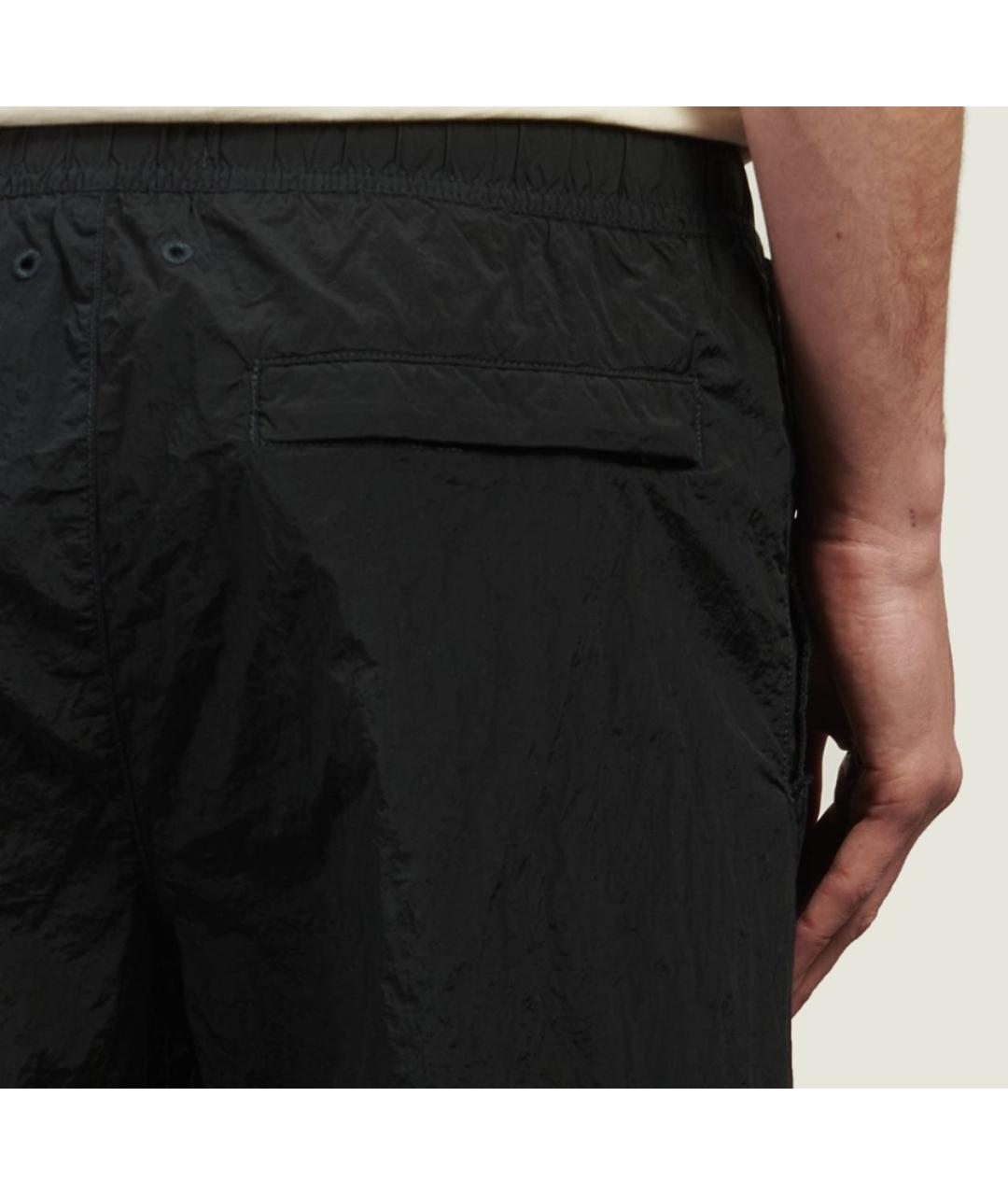 STONE ISLAND Черные хлопковые шорты, фото 4