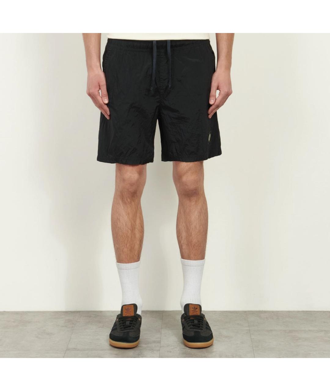 STONE ISLAND Черные хлопковые шорты, фото 2