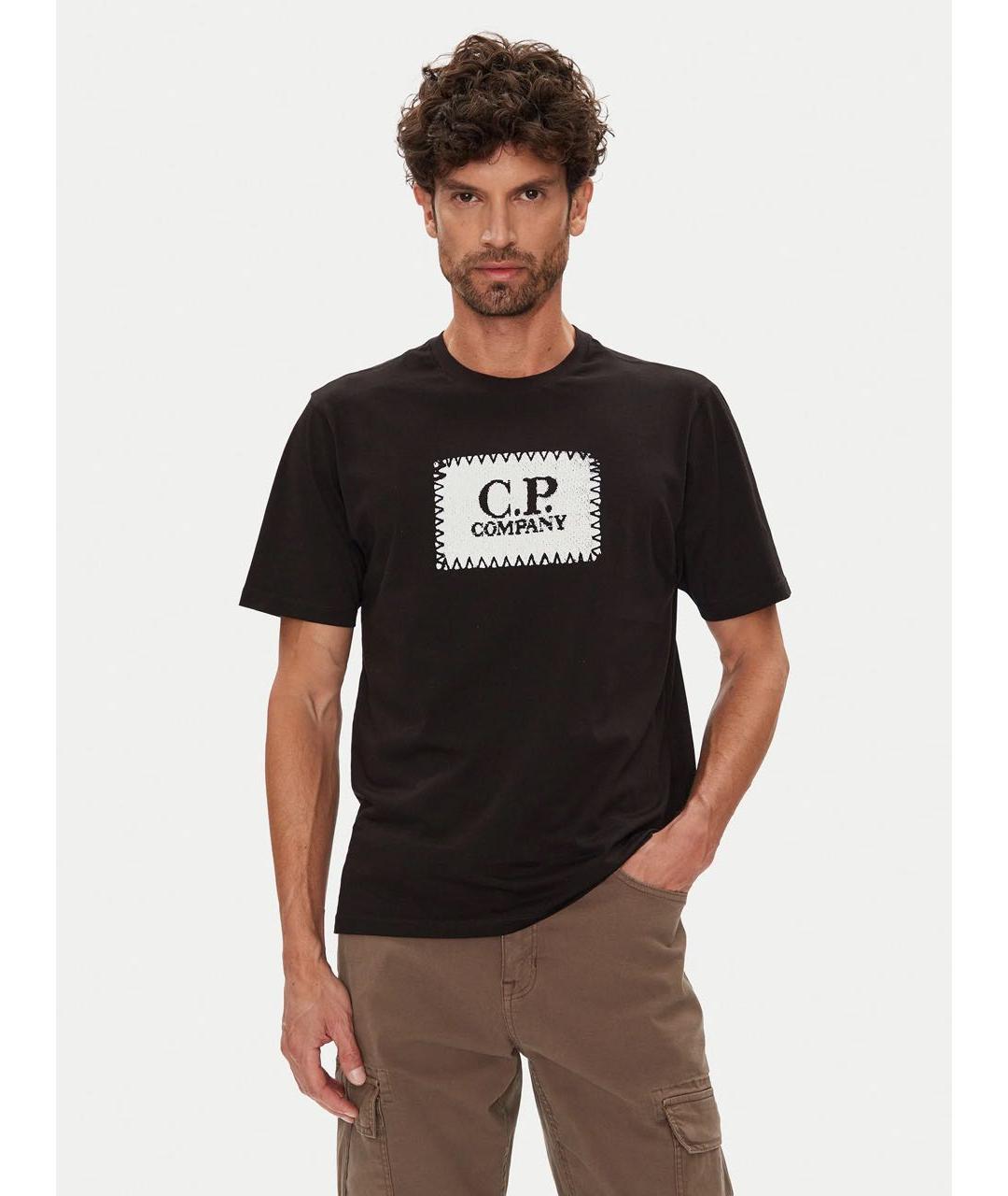 CP COMPANY Черная хлопковая футболка, фото 2