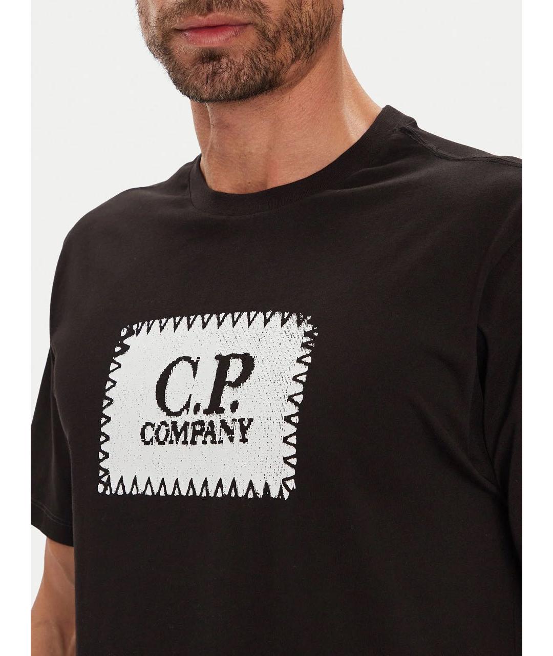 CP COMPANY Черная хлопковая футболка, фото 3