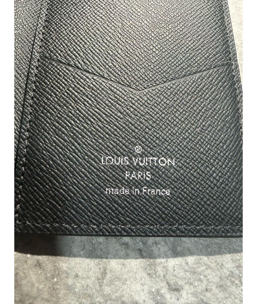 LOUIS VUITTON Черный кожаный кардхолдер, фото 4