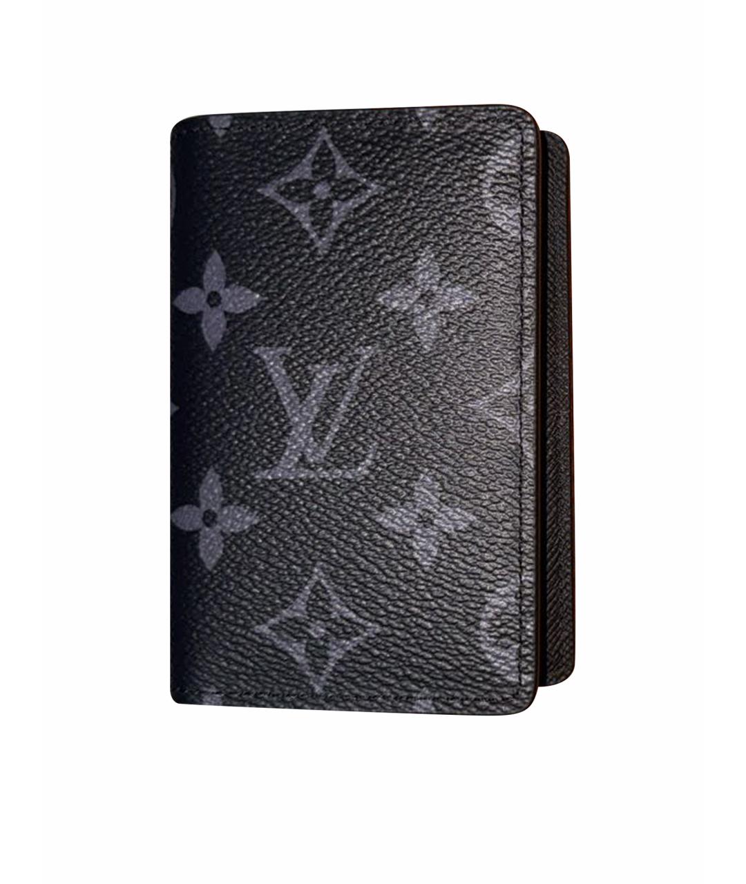 LOUIS VUITTON Черный кожаный кардхолдер, фото 1