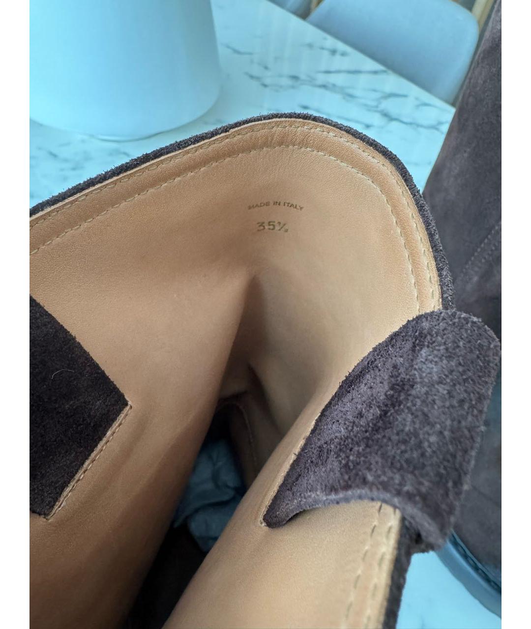 MIU MIU Коричневые замшевые сапоги, фото 6