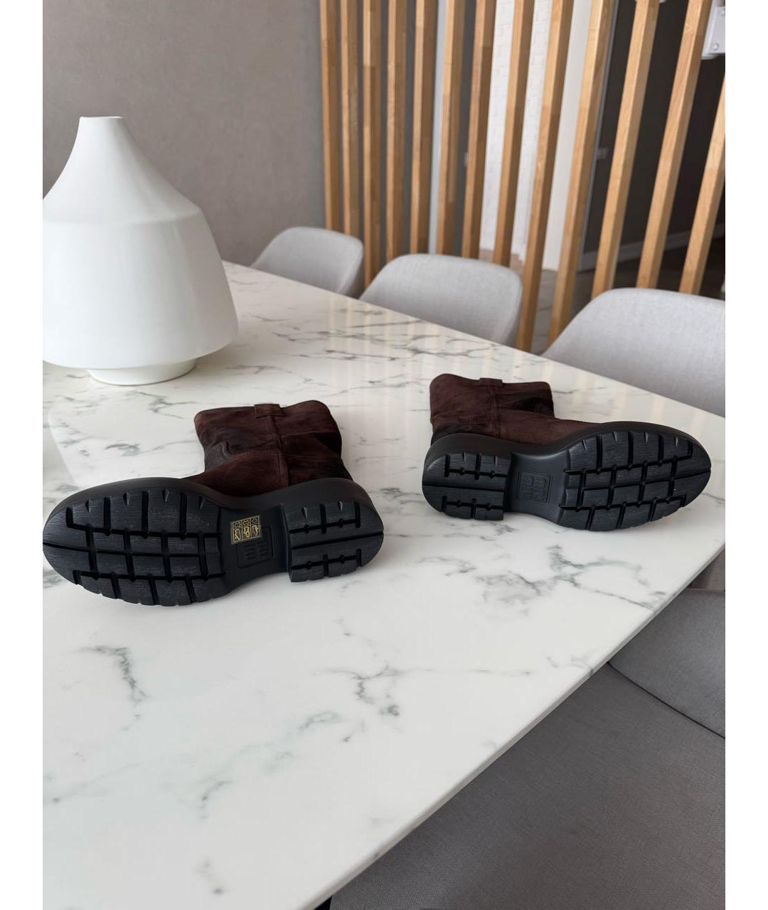 MIU MIU Коричневые замшевые сапоги, фото 5