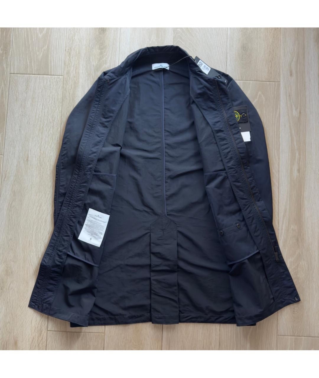 STONE ISLAND Синий полиамидовый тренч / плащ, фото 4