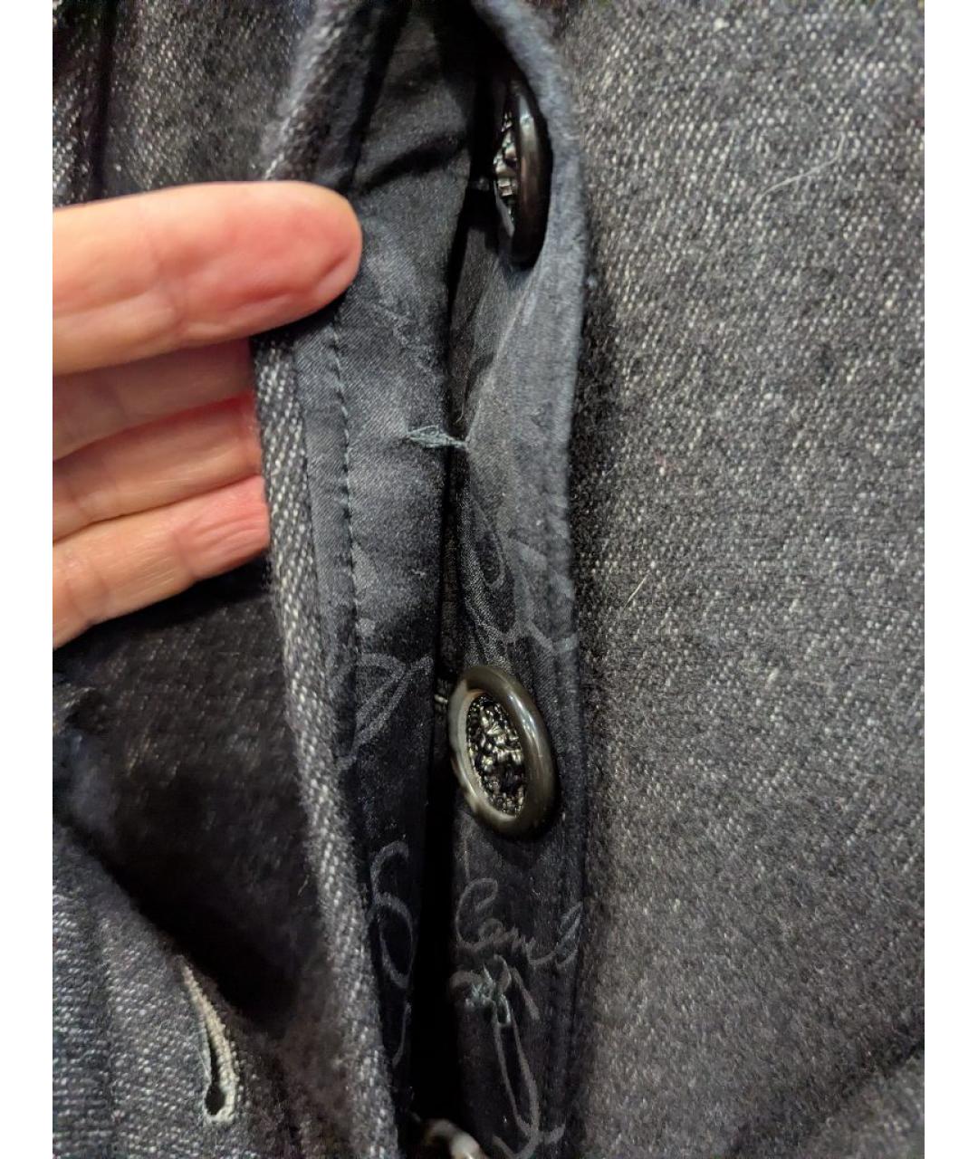 CHANEL Антрацитовое льняное пальто, фото 6