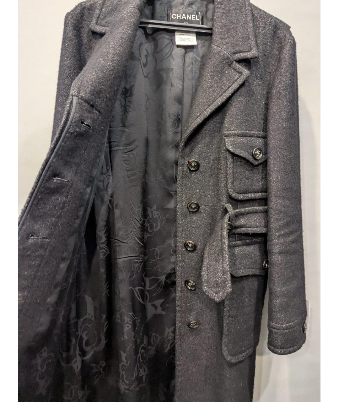 CHANEL Антрацитовое льняное пальто, фото 7