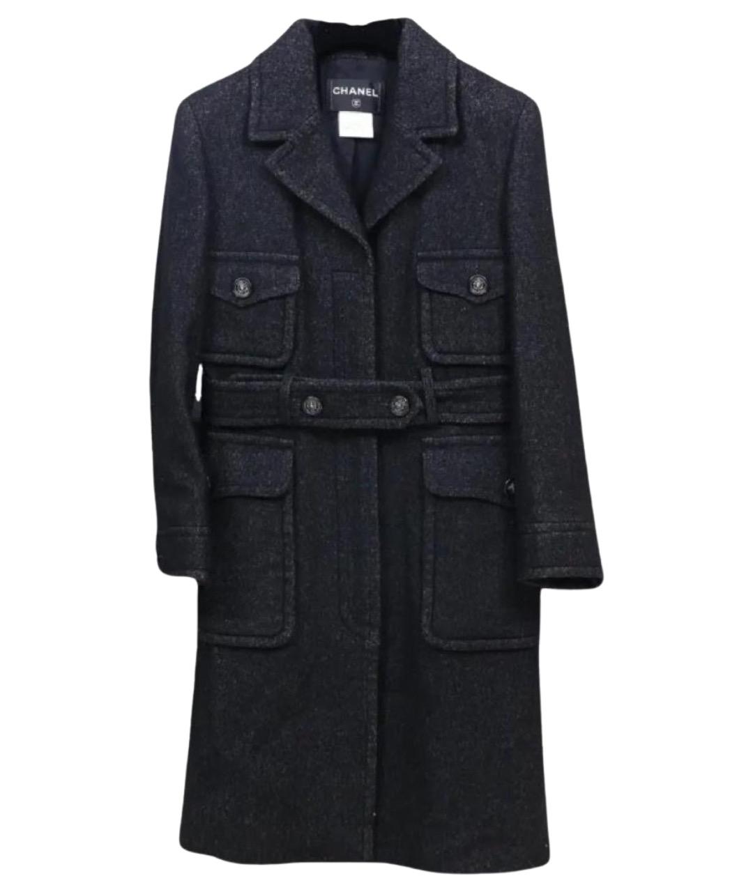 CHANEL Антрацитовое льняное пальто, фото 1