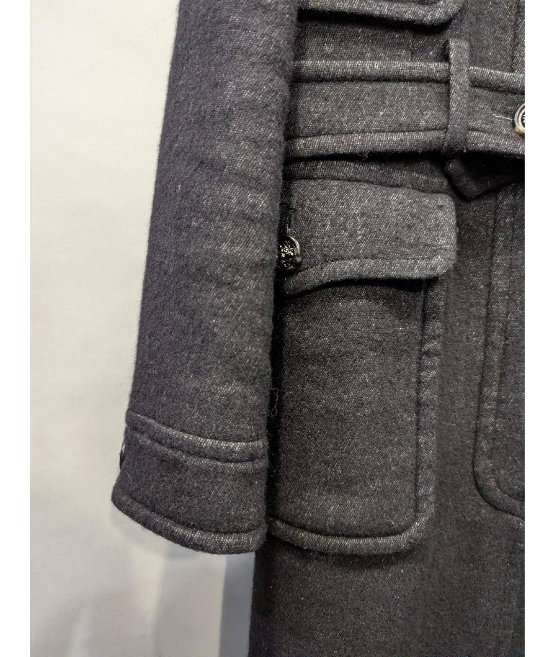 CHANEL Антрацитовое льняное пальто, фото 8