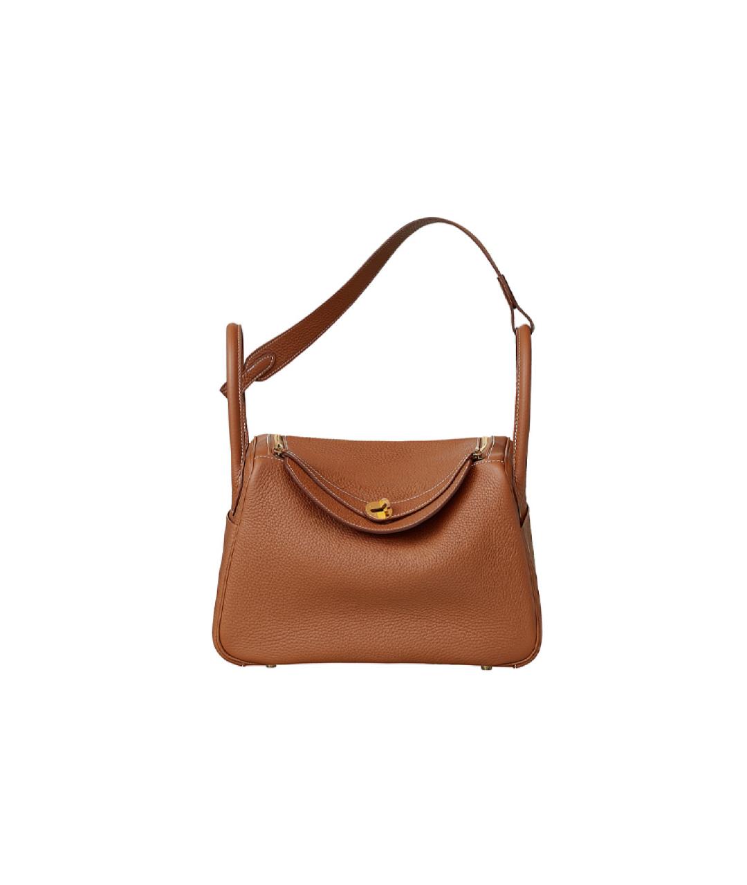 HERMES Коричневая кожаная сумка через плечо, фото 6