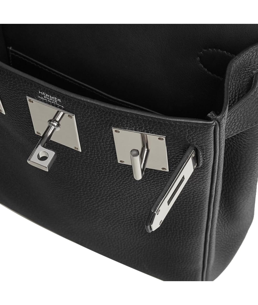 HERMES Черная кожаная сумка через плечо, фото 5