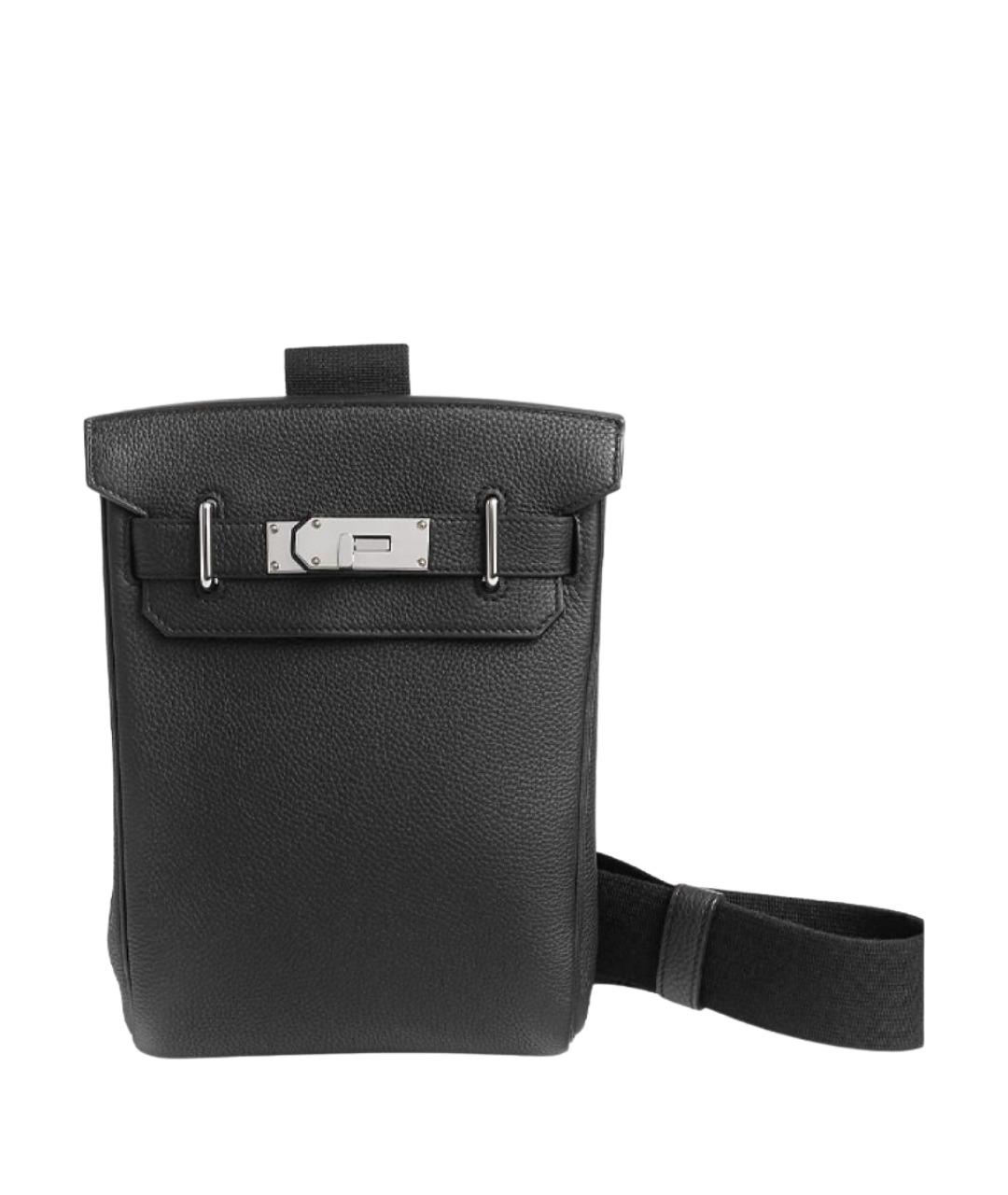 HERMES Черная кожаная сумка через плечо, фото 1