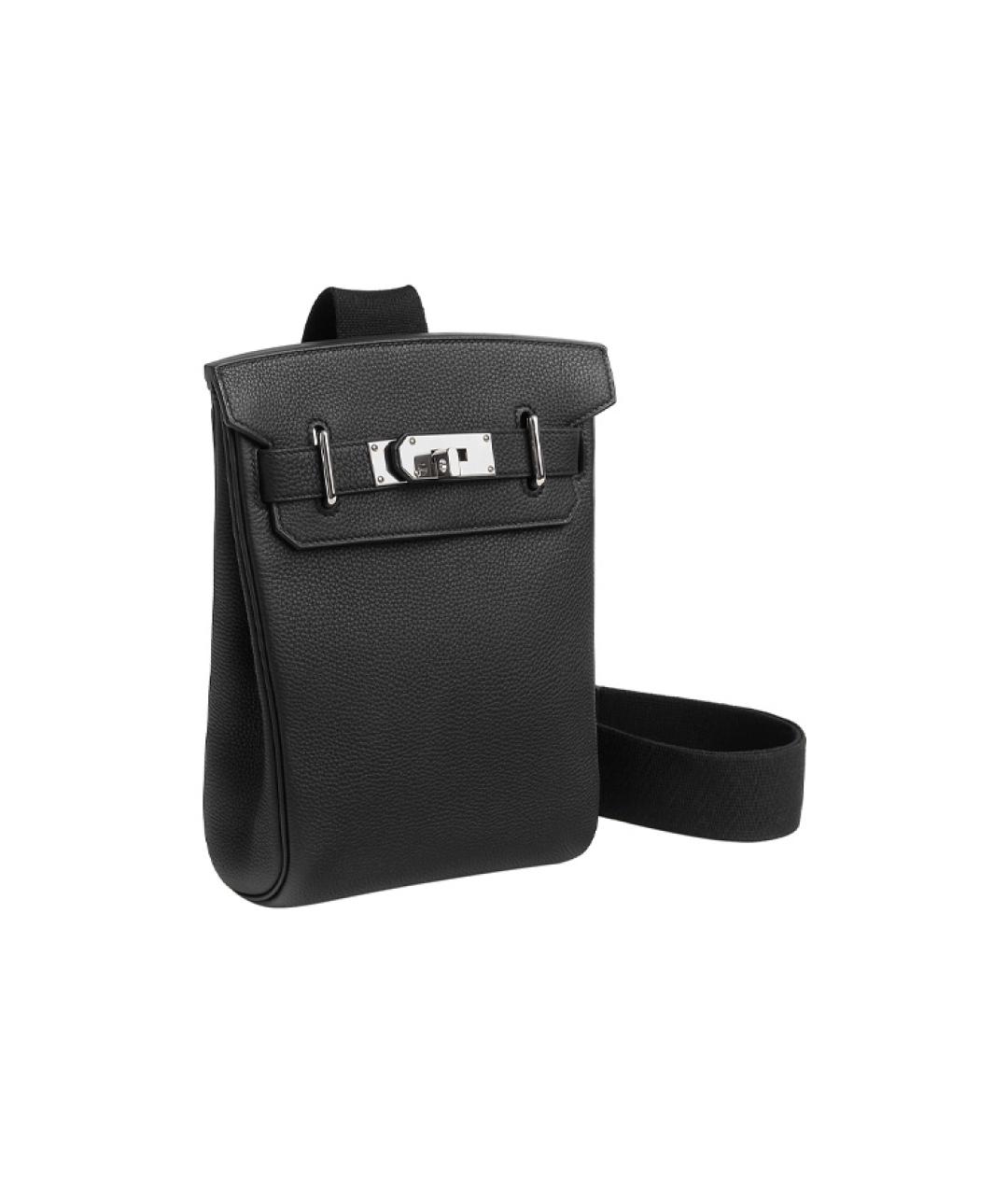 HERMES Черная кожаная сумка через плечо, фото 2