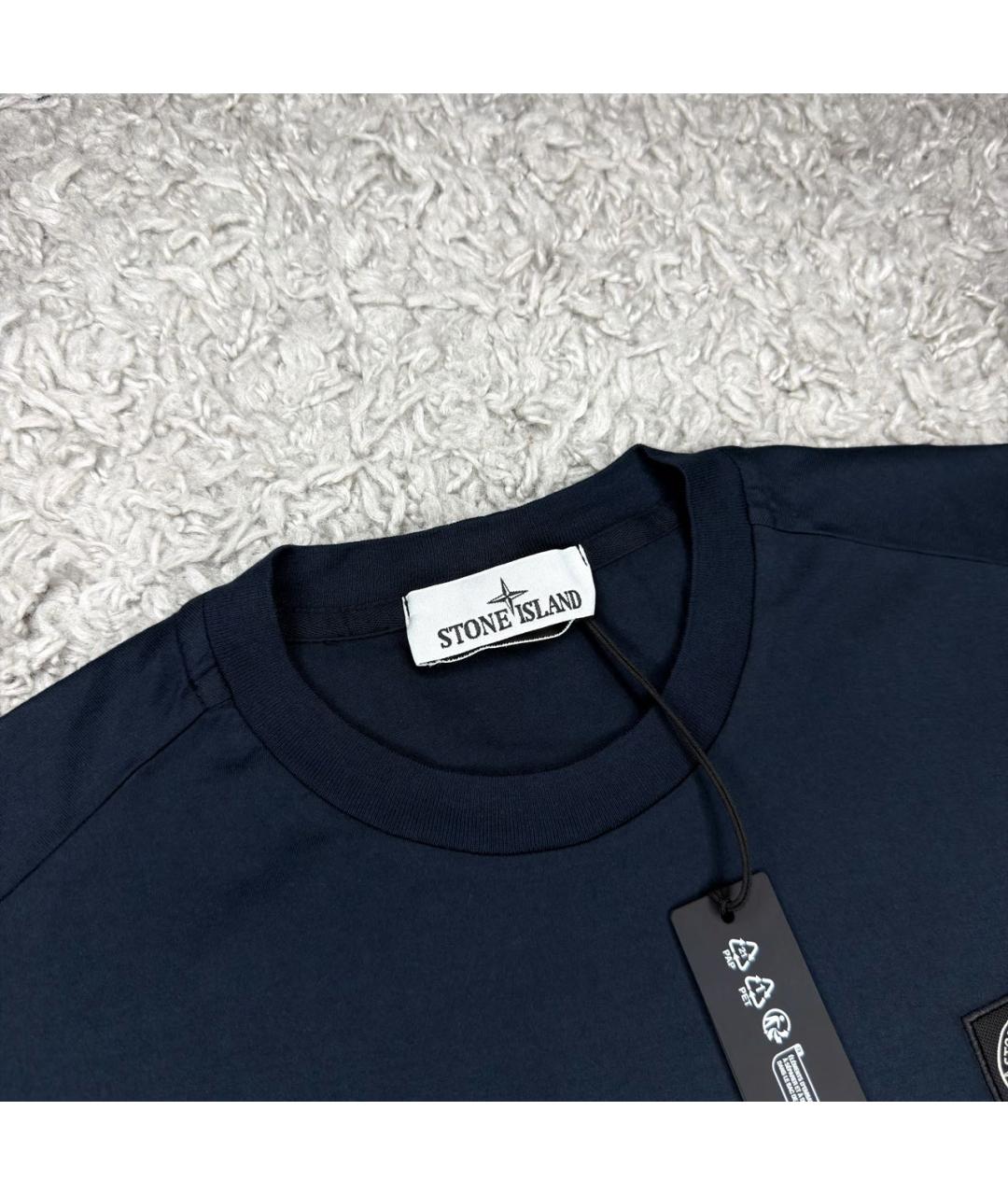 STONE ISLAND Темно-синяя футболка, фото 2