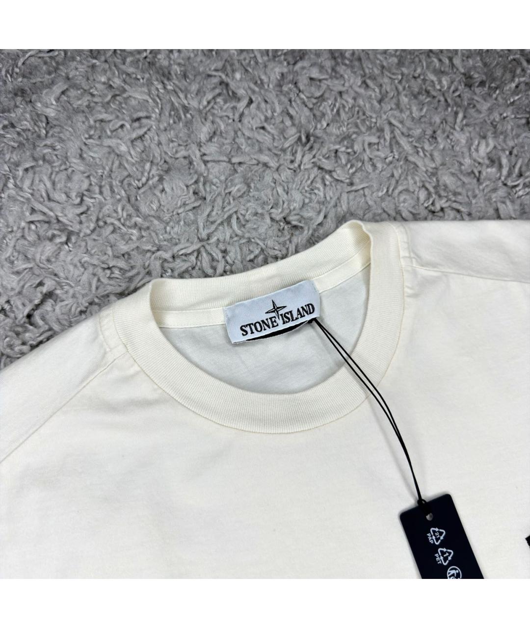 STONE ISLAND Бежевая футболка, фото 2