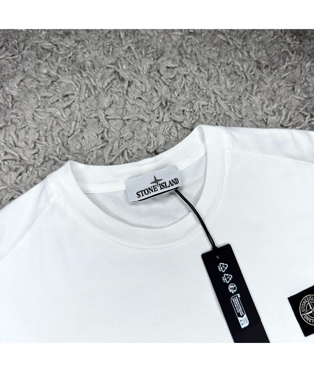 STONE ISLAND Белая футболка, фото 2