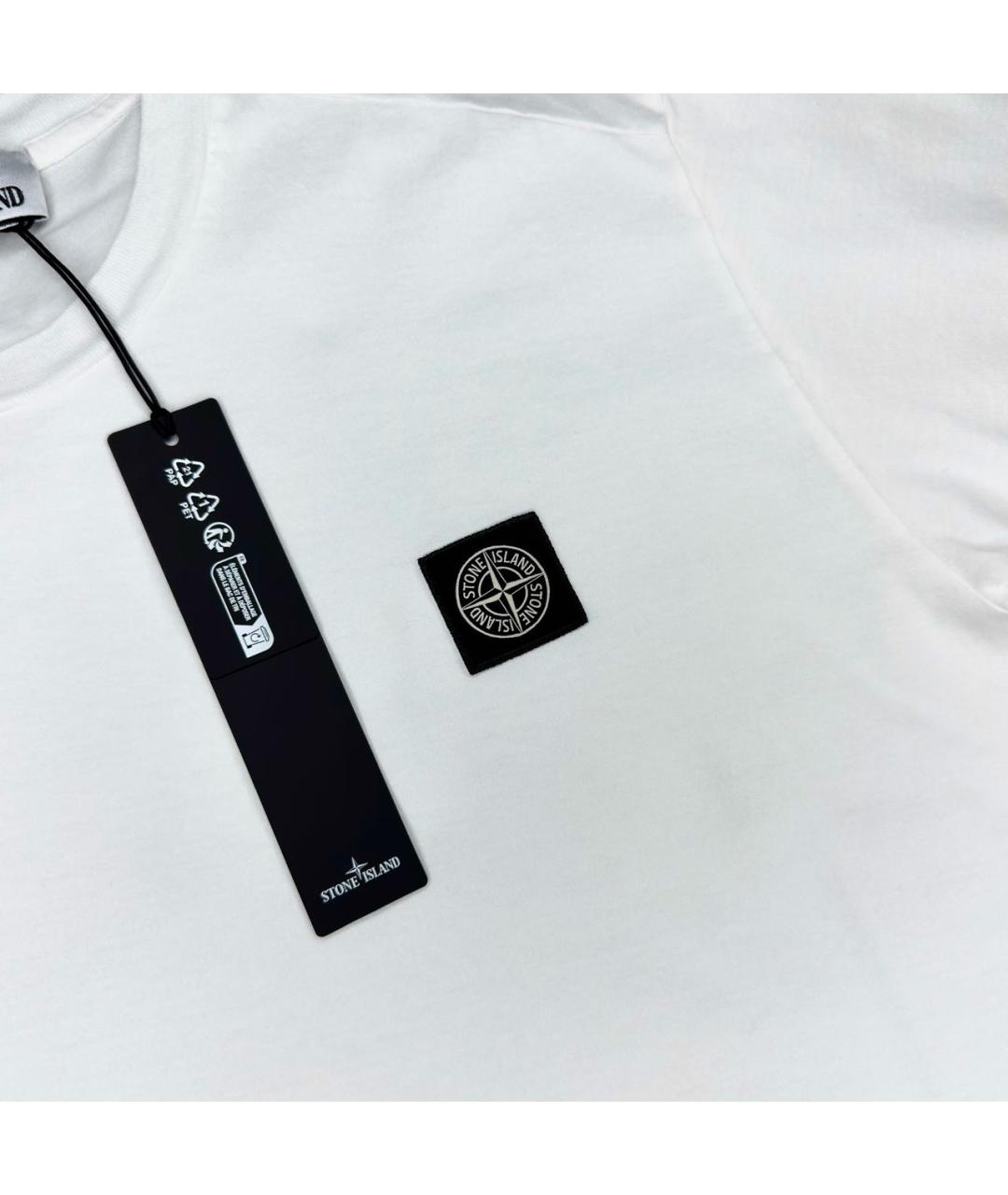 STONE ISLAND Белая футболка, фото 3
