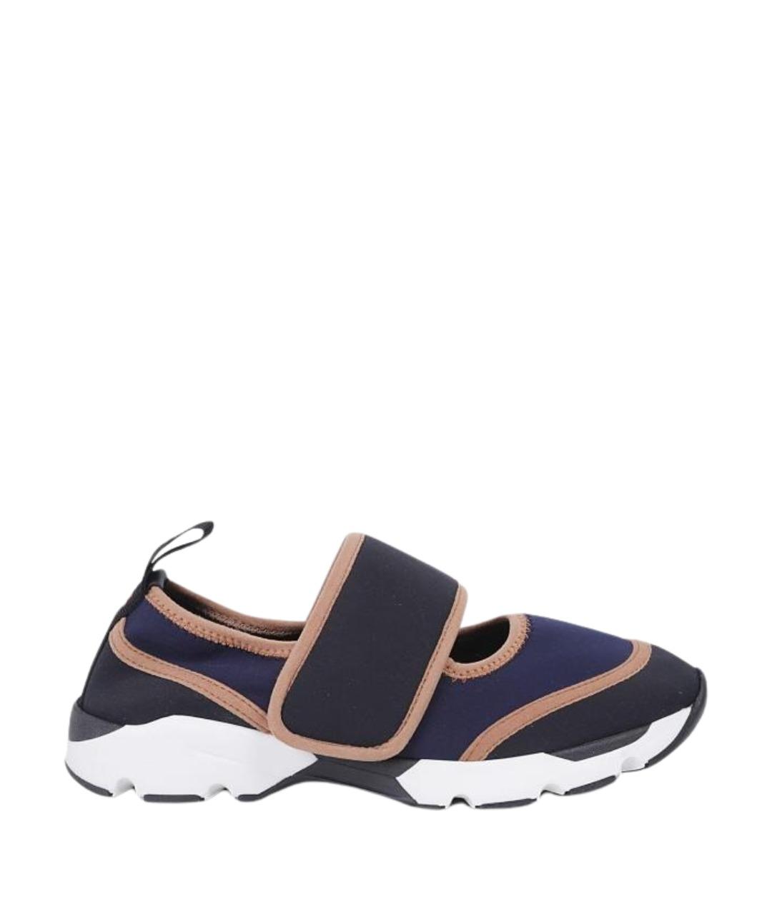 MARNI Синие синтетические кроссовки, фото 1