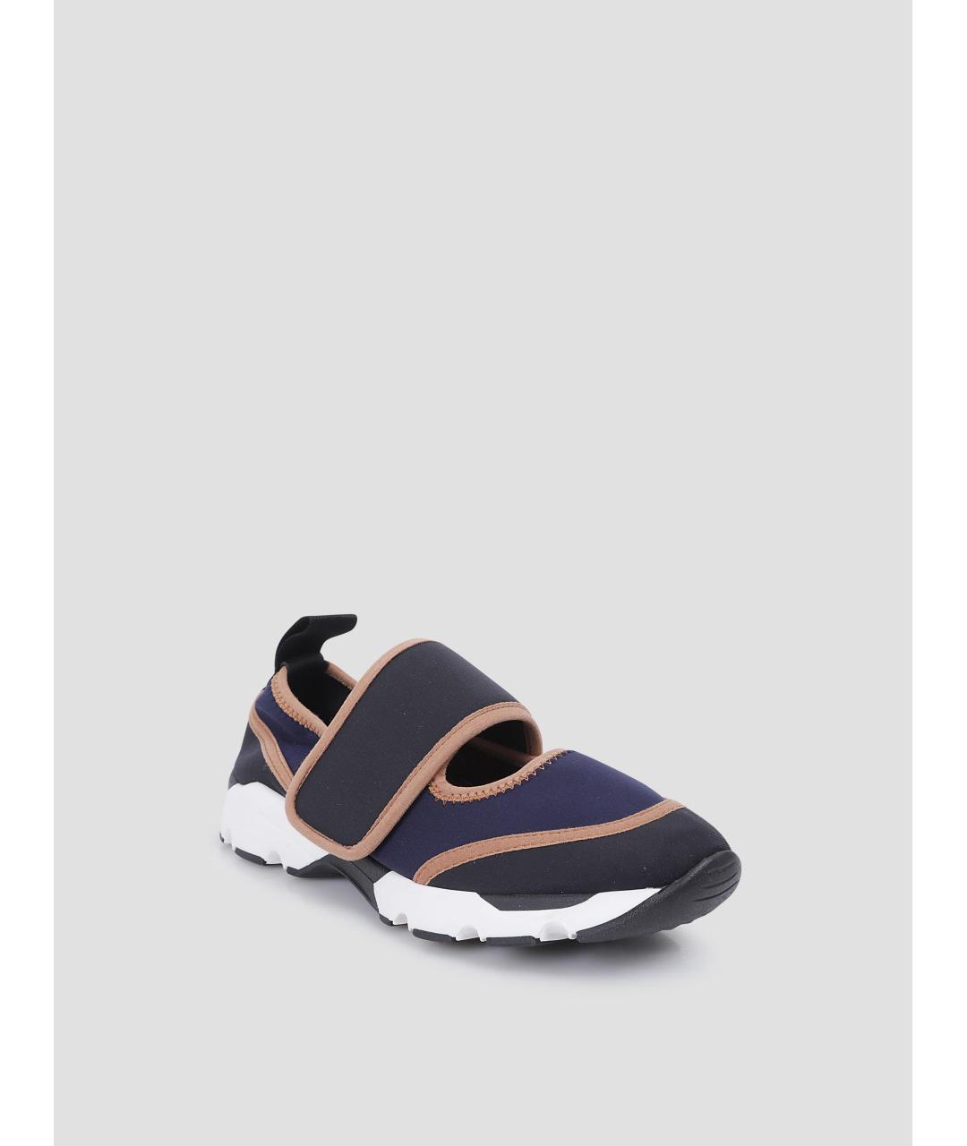 MARNI Синие синтетические кроссовки, фото 3