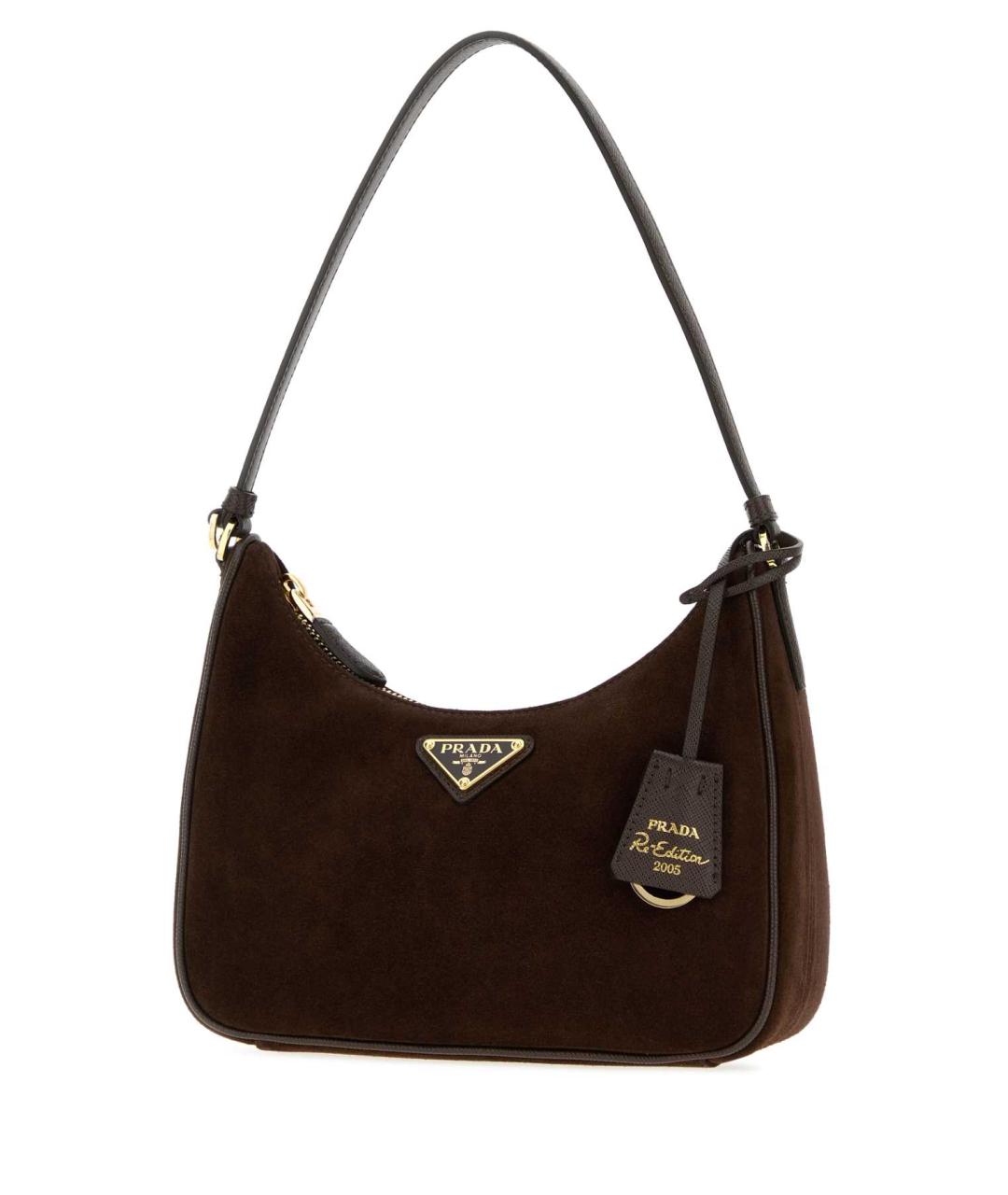 PRADA Коричневая кожаная сумка с короткими ручками, фото 2