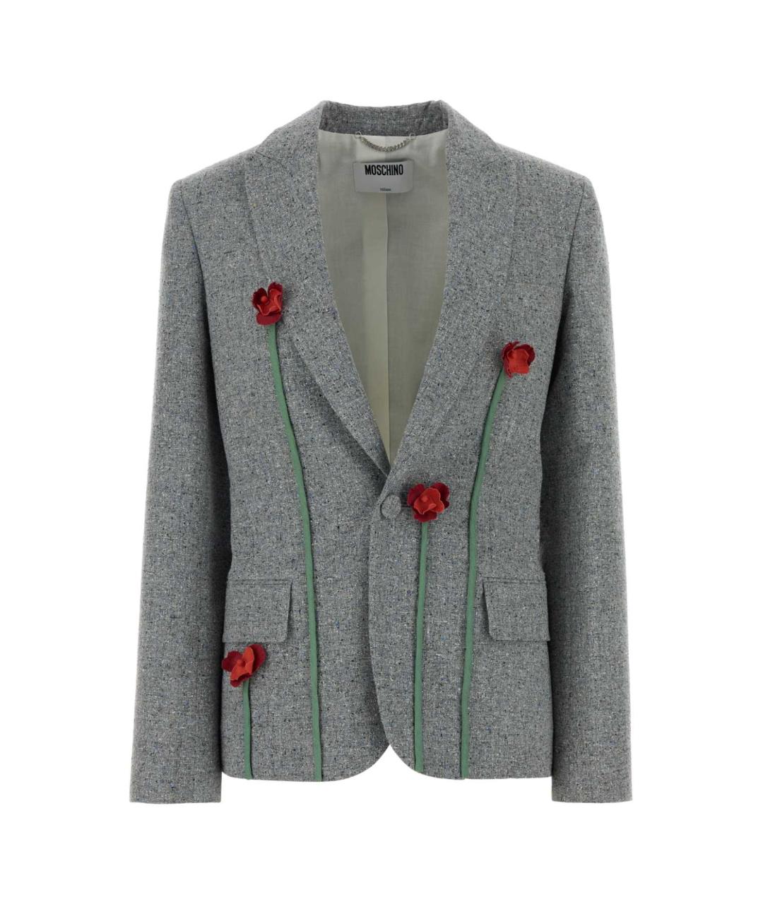MOSCHINO Серый хлопковый жакет/пиджак, фото 1