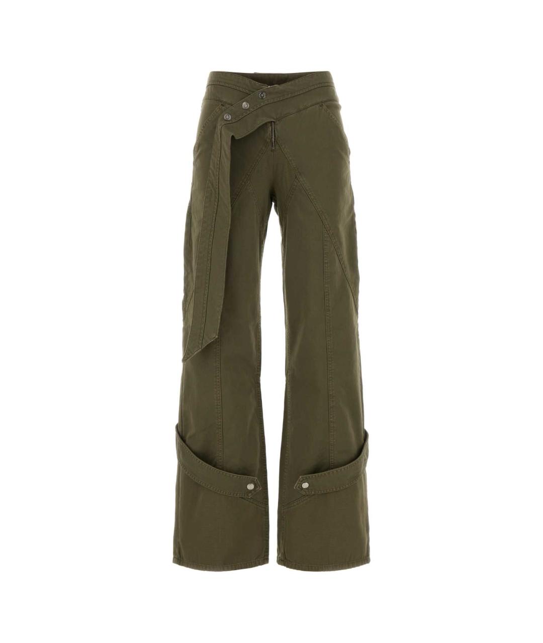 BLUMARINE Зеленые хлопковые прямые джинсы, фото 1