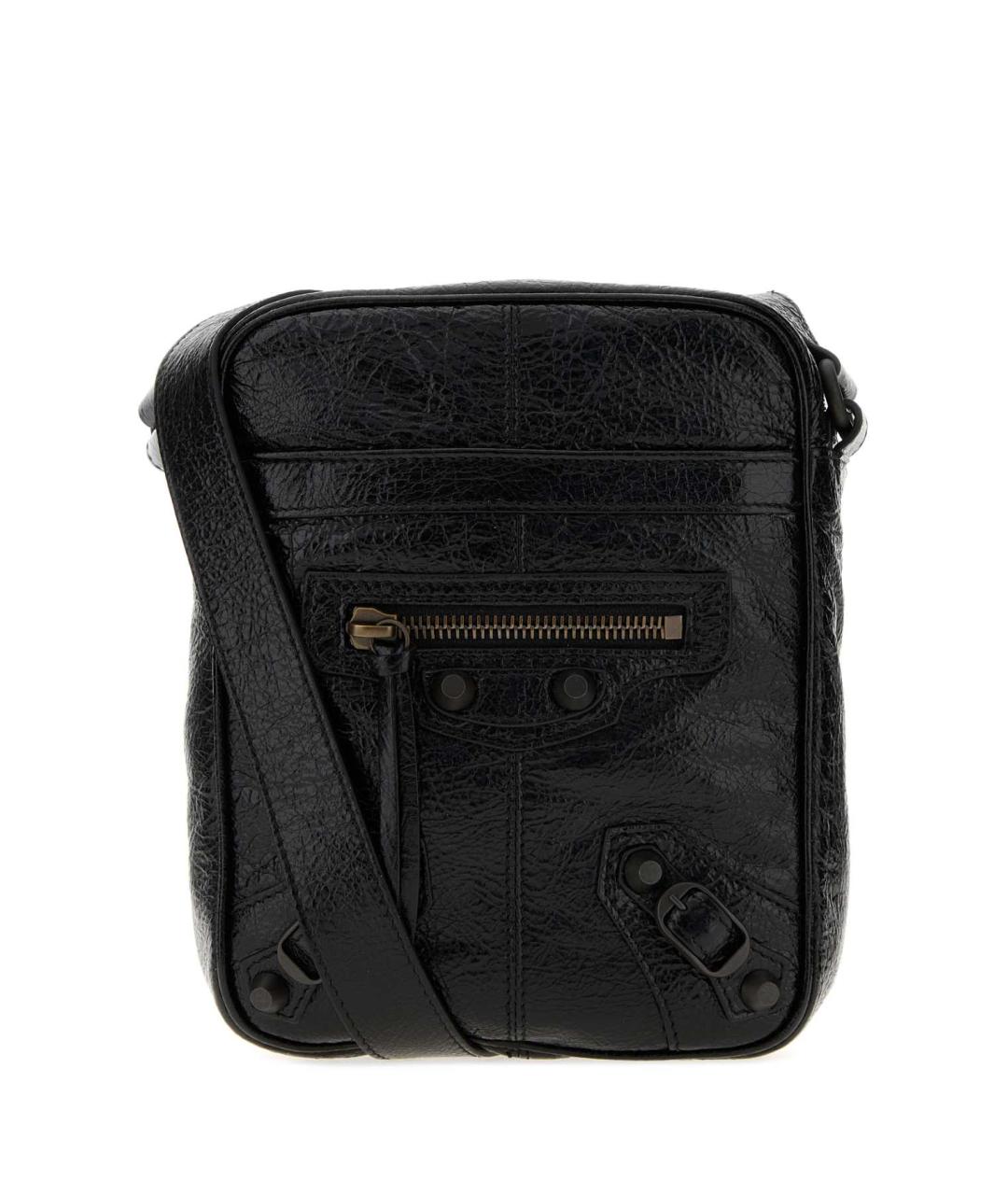 BALENCIAGA Черная кожаная сумка на плечо, фото 1