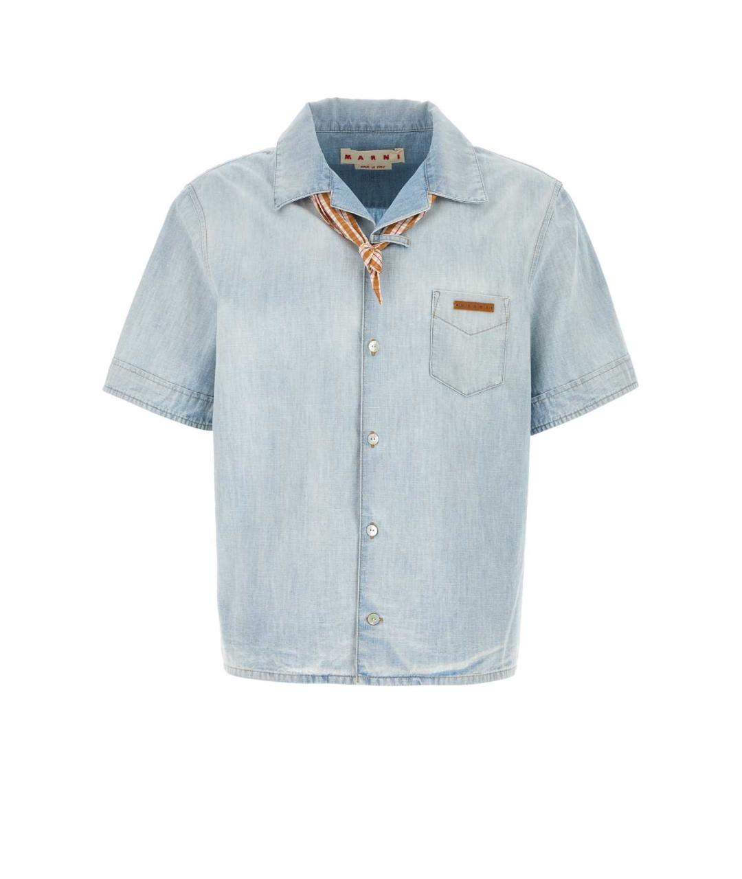 MARNI Голубая хлопковая кэжуал рубашка, фото 1