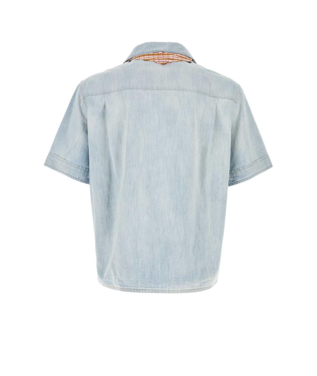 MARNI Голубая хлопковая кэжуал рубашка, фото 2
