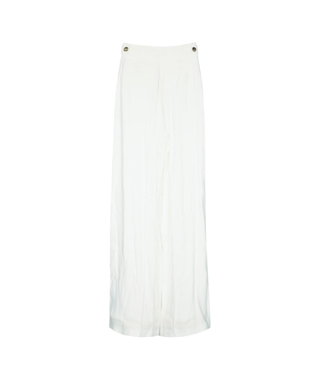 ELISABETTA FRANCHI Бежевые льняные прямые брюки, фото 2