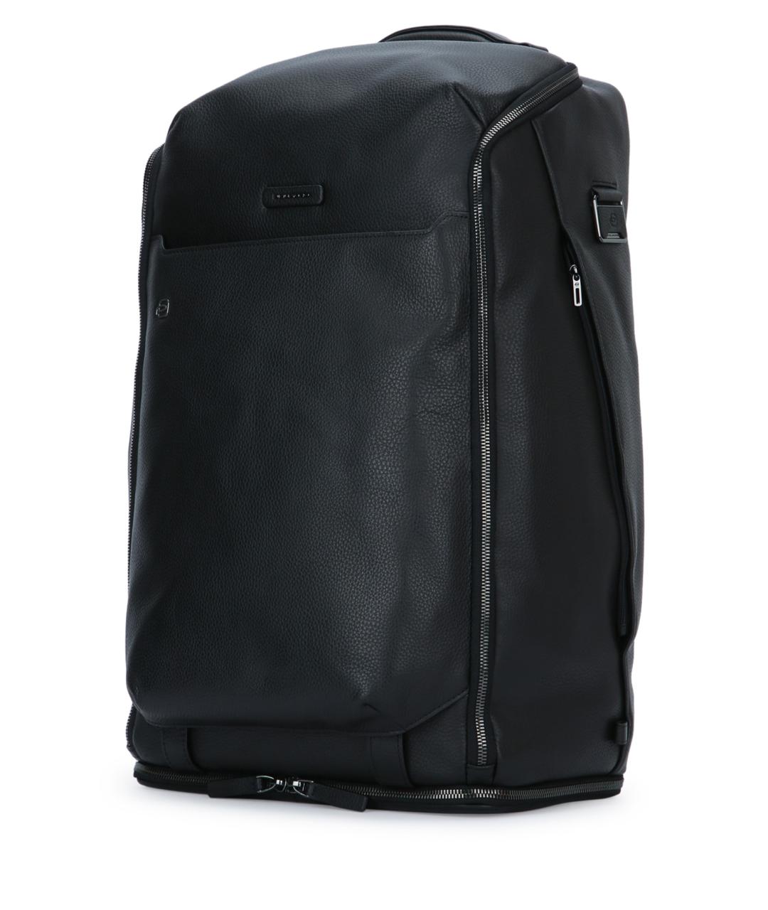 PIQUADRO Черный кожаный рюкзак, фото 2