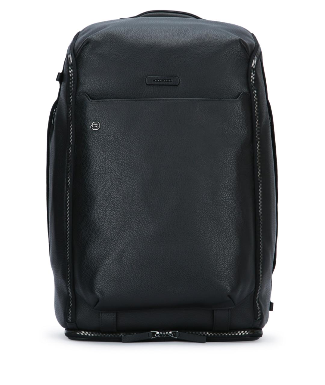 PIQUADRO Черный кожаный рюкзак, фото 1
