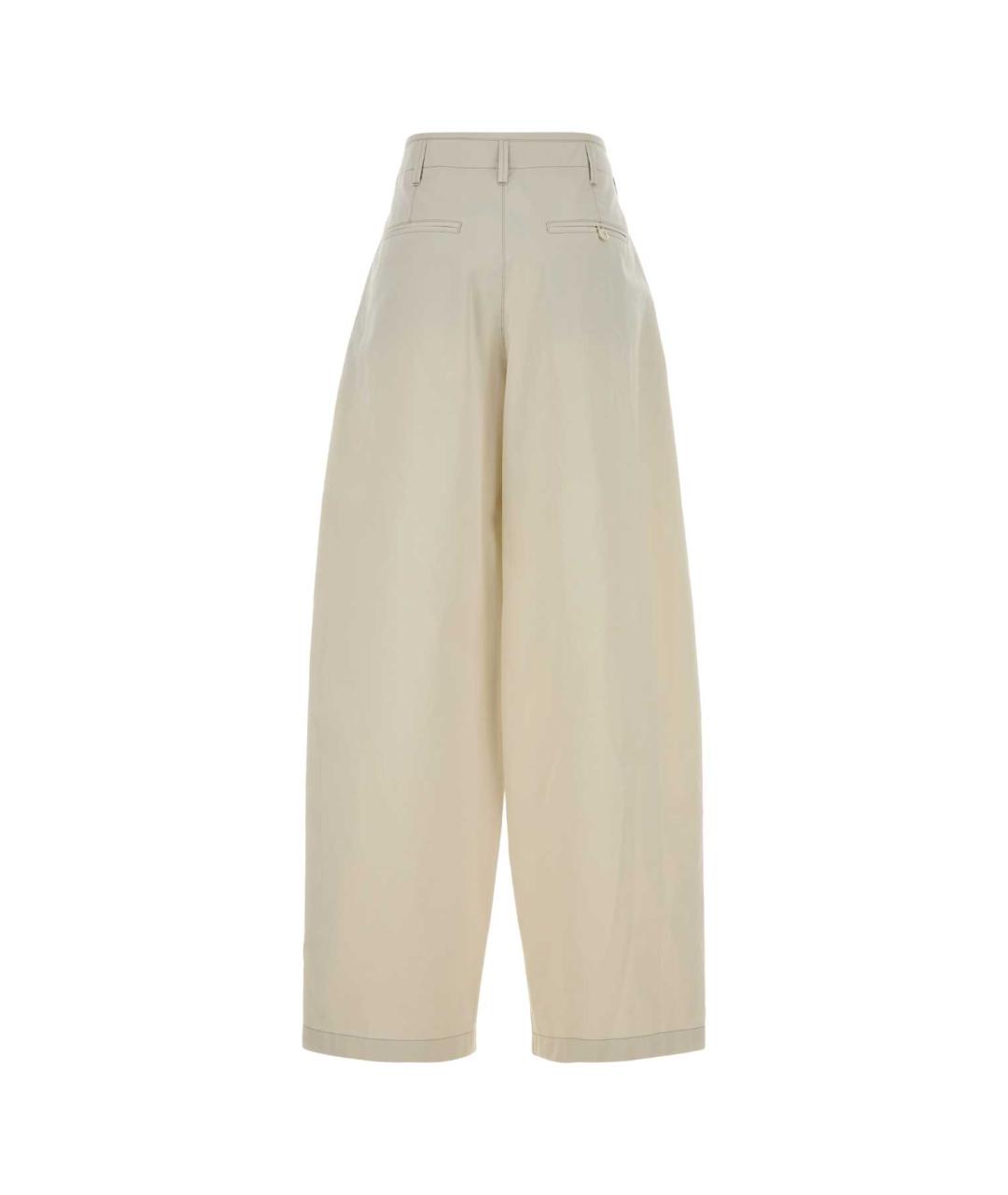 LEMAIRE Белые хлопковые брюки широкие, фото 2