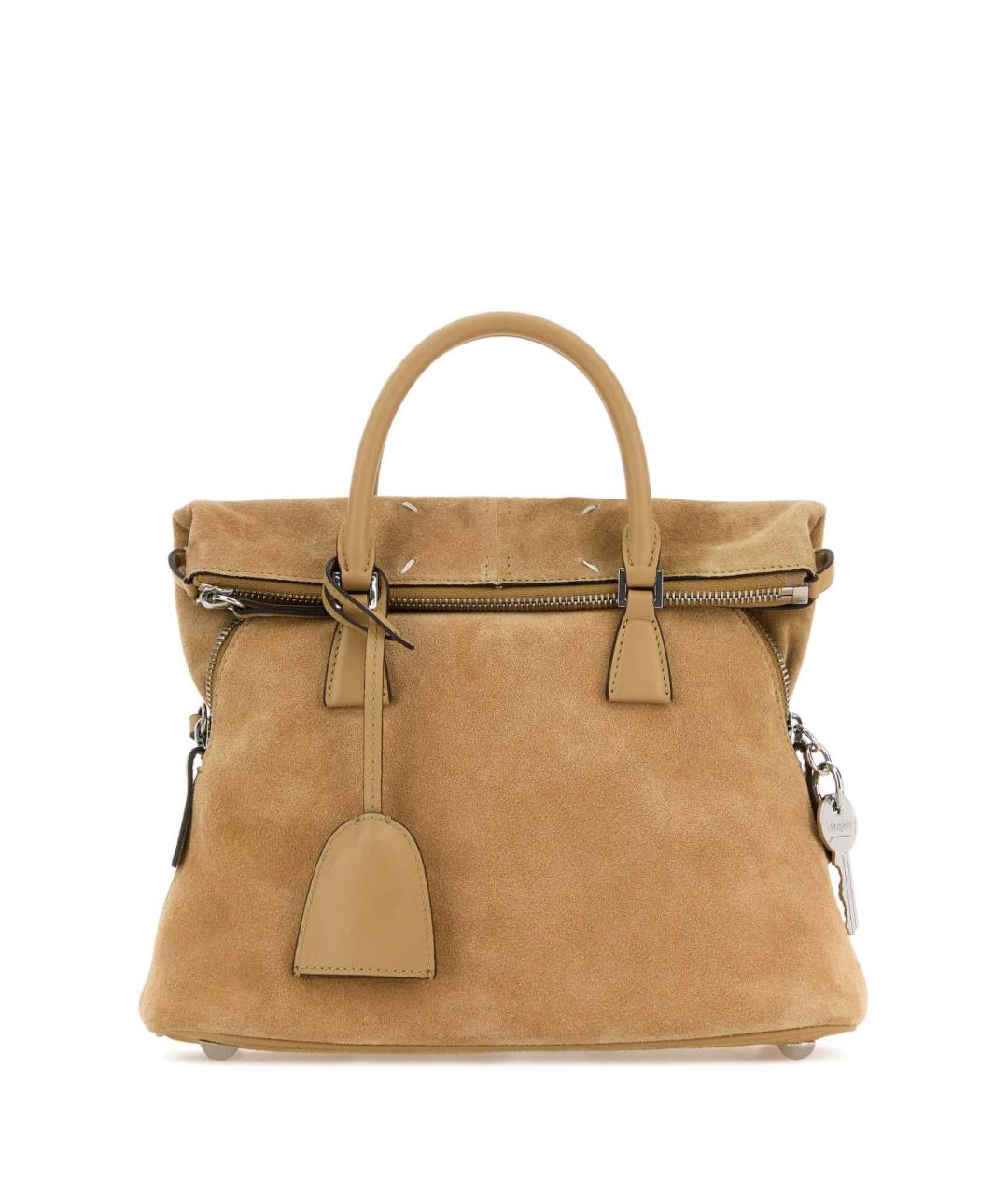 MAISON MARGIELA Бежевая замшевая сумка тоут, фото 1