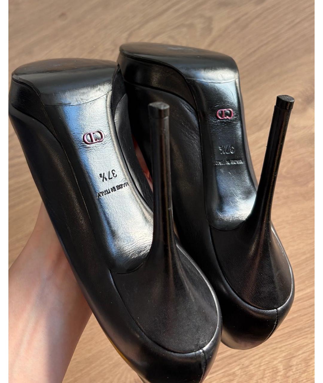 CHRISTIAN DIOR Черные кожаные туфли, фото 8